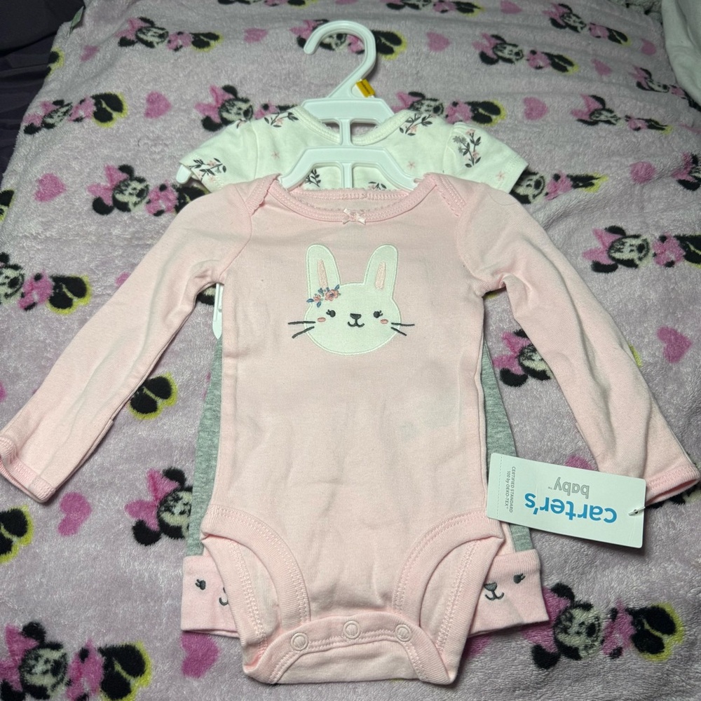 Carter's Baby Pink Bunny 3 Sets